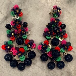J.Crew Colorful Beaded Statement Earrings